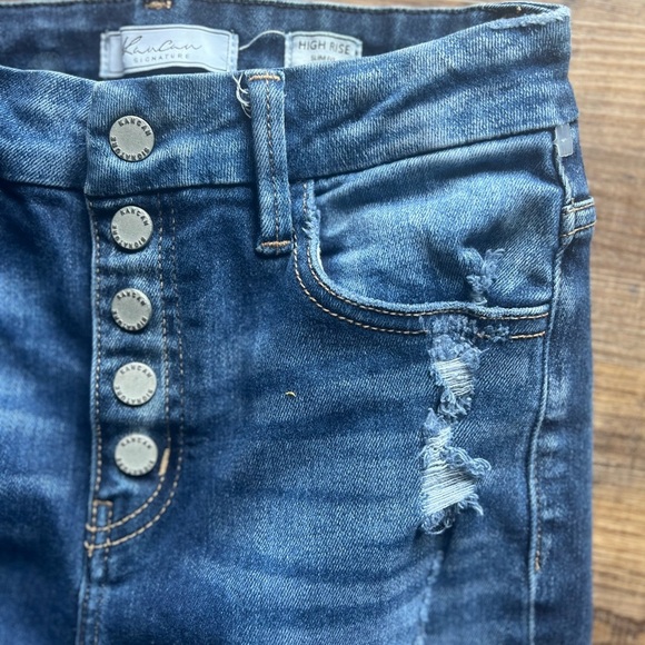 KanCan Girls High Rise Slim Fit Skinny Ripped Jeans Size 14 - Picture 2 of 3